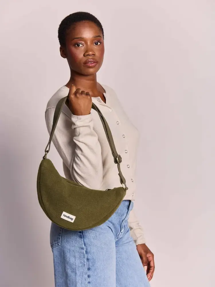 Hindbag Hindbag - crossbody bag andrea - wool effect khaki Hindbag Hindbag - crossbody bag andrea - wool effect khaki