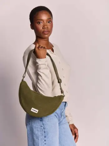 Hindbag Hindbag - crossbody bag andrea - wool effect khaki Hindbag Hindbag - crossbody bag andrea - wool effect khaki