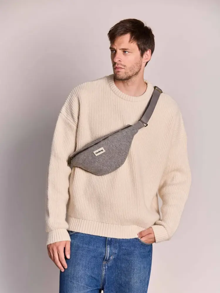 Hindbag Hindbag - fanny pack olivia - wool effect grey Hindbag Hindbag - fanny pack olivia - wool effect grey