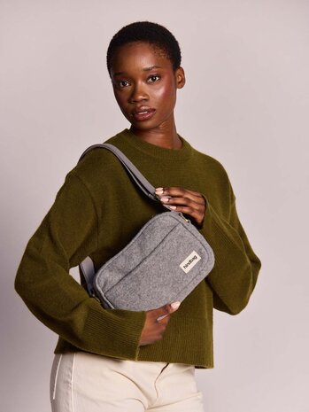 Hindbag Hindbag - reporter bag nino - wool effect grey