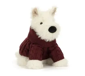 Jellycat Jellycat - knuffel hond - munro scottie dog (winter jumper)