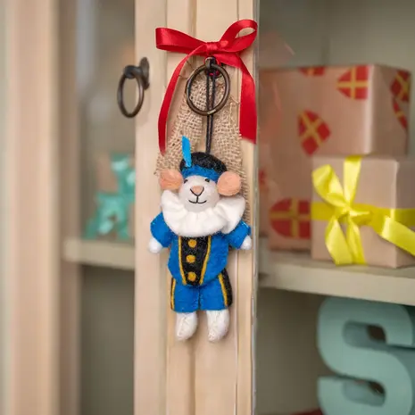 Sjaal met verhaal Sjaal met verhaal - hanger - pietermuis blauw