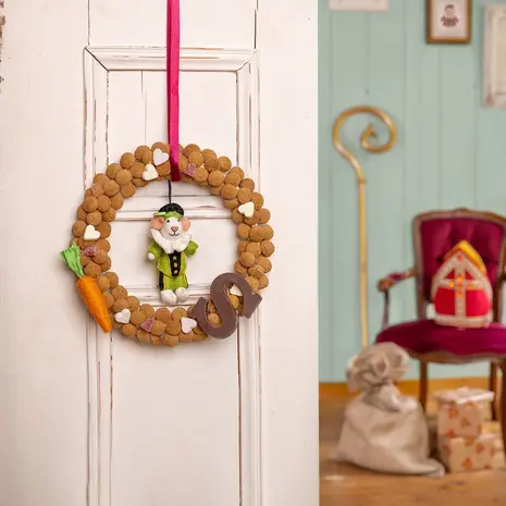 Sjaal met verhaal Sjaal met verhaal - hanger - pietermuis groen