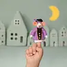 Sjaal met verhaal Sjaal met verhaal - vingerpopje - pietermuis lila