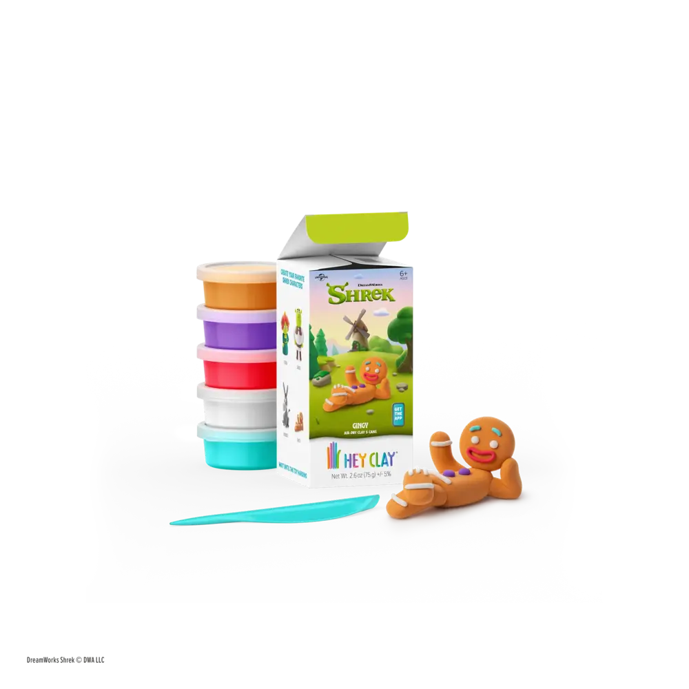 Hey Clay Hey Clay - boetseerklei Shrek - gingy (5 potjes)