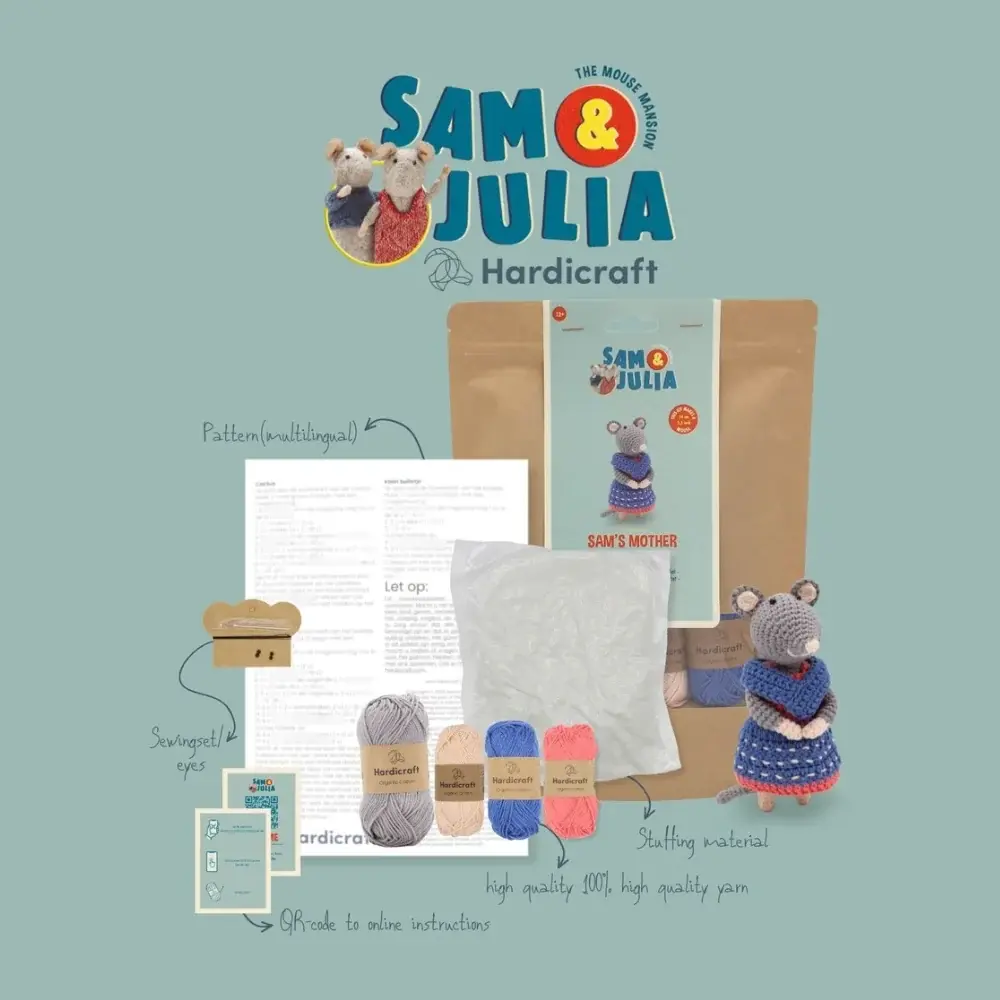 Sam & Julia / Het Muizenhuis Sam & Julia - haakpakket - sams moeder Sam & Julia / Het Muizenhuis Sam & Julia - haakpakket - sams moeder