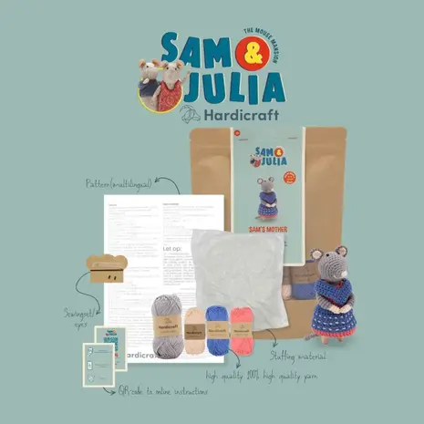 Sam & Julia / Het Muizenhuis Sam & Julia - haakpakket - sams moeder Sam & Julia / Het Muizenhuis Sam & Julia - haakpakket - sams moeder