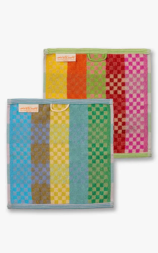 Foekje Fleur Foekje fleur - odds & ends - multi doekjes checkered check #163 (set van 2)