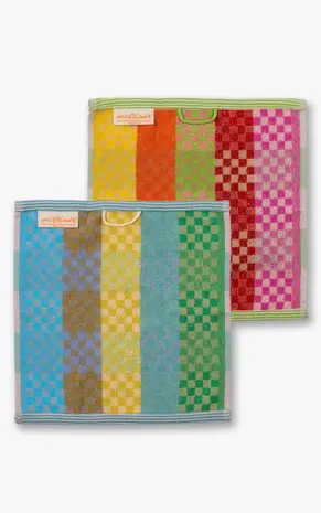 Foekje Fleur Foekje fleur - odds & ends - multi doekjes checkered check #163 (set van 2)