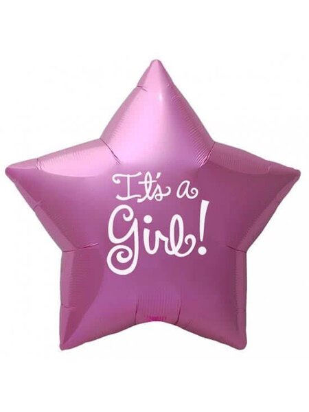 Folieballon ster  it's a girl