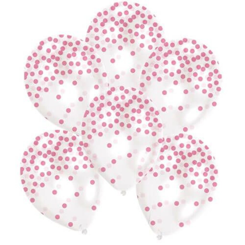Ballonnen met roze confetti print 6x