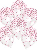 Ballonnen met roze confetti print 6x