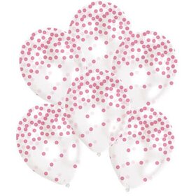  Ballonnen met roze confetti print 6x