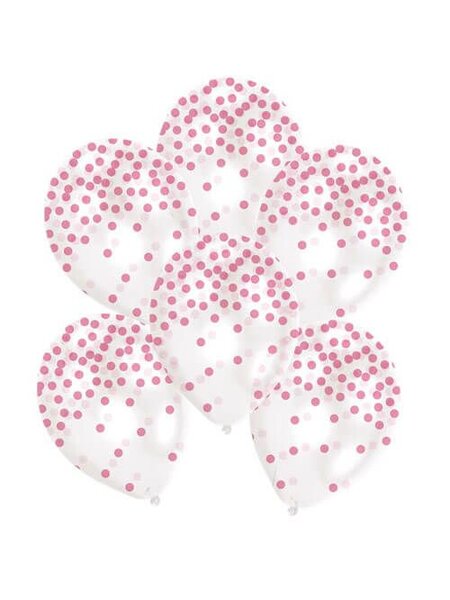 Ballonnen met roze confetti print 6x