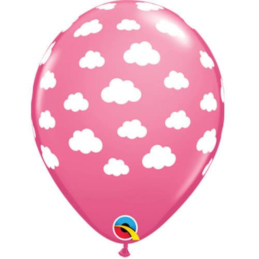 Roze ballonnen met wolkjes