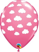 Roze ballonnen met wolkjes 6st