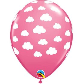  Roze ballonnen met wolkjes 6st