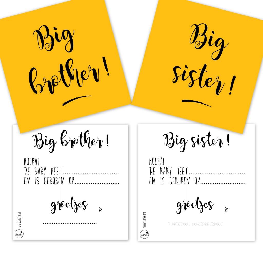 Traktatiekaartjes Big sister 10x