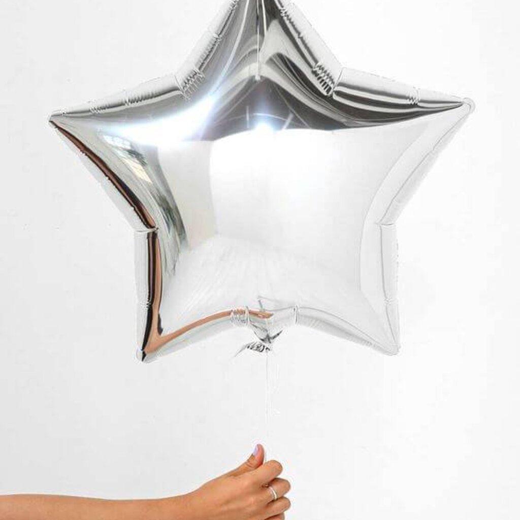 Ballon ster roze  zilver
