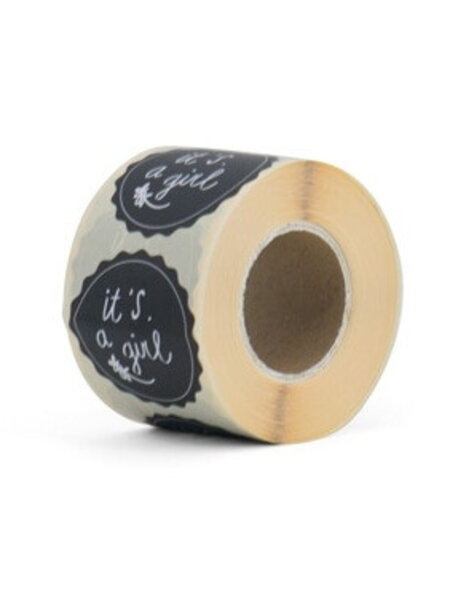 Sluitsticker it's a girl zwart 10 x