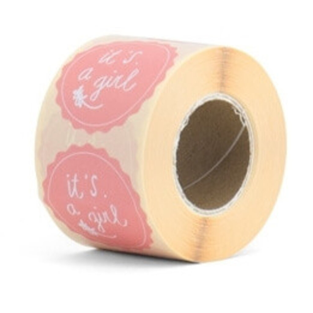 Sluitsticker it's a girl roze 10 x
