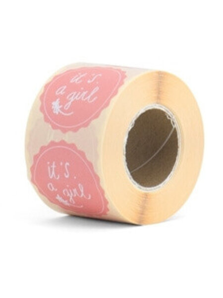 Sluitsticker it's a girl roze 10 x