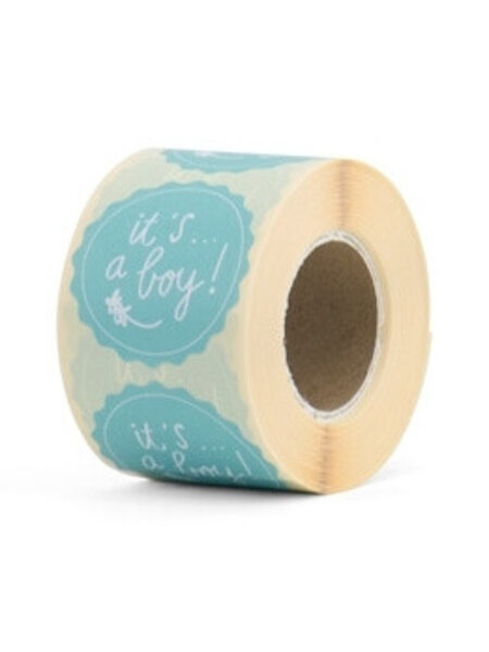 Sluitsticker it's a boy lichtblauw 10 x