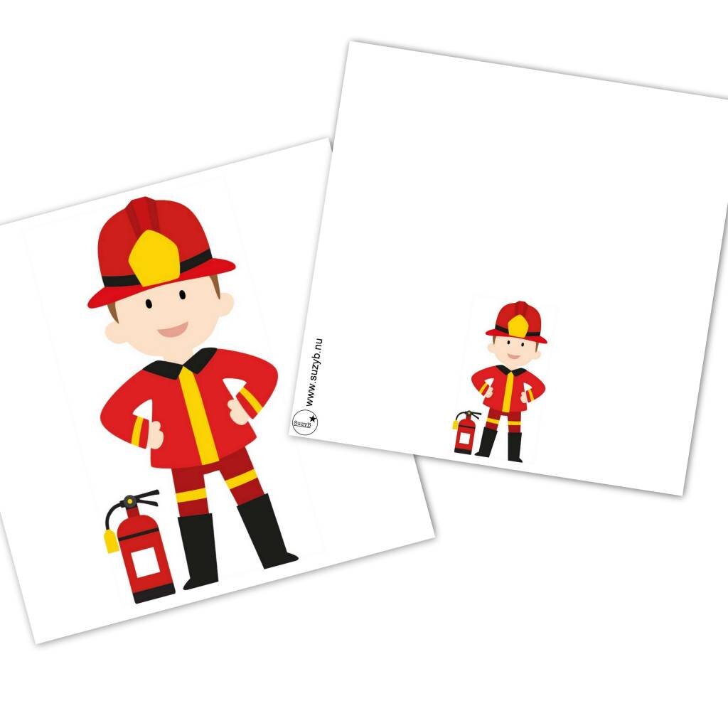 Traktatie kaartjes brandweer 10x