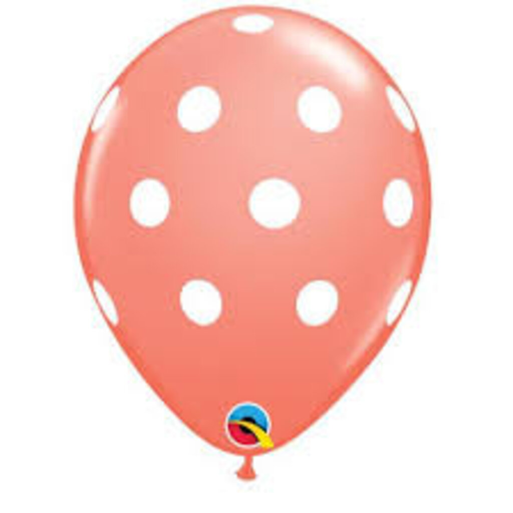 Ballonnen koraal met witte stippen 6x