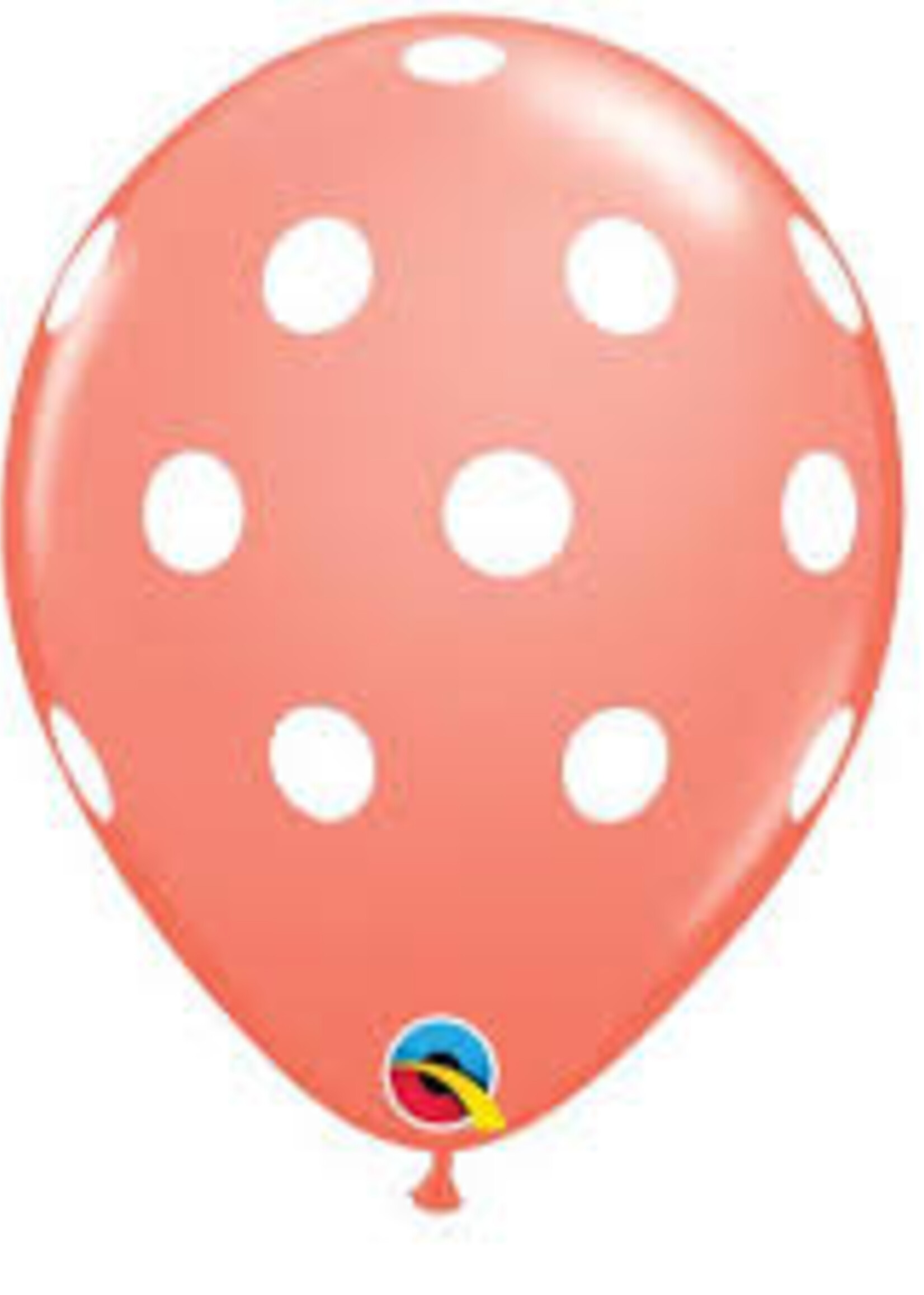 Ballonnen koraal met witte stippen 6x