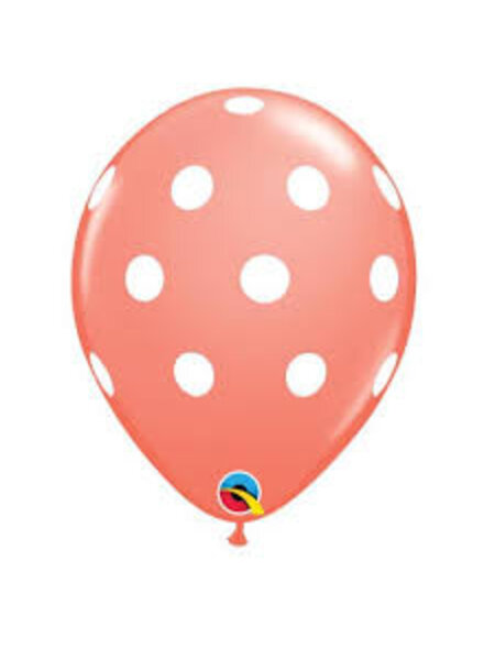 Ballonnen koraal met witte stippen 6x
