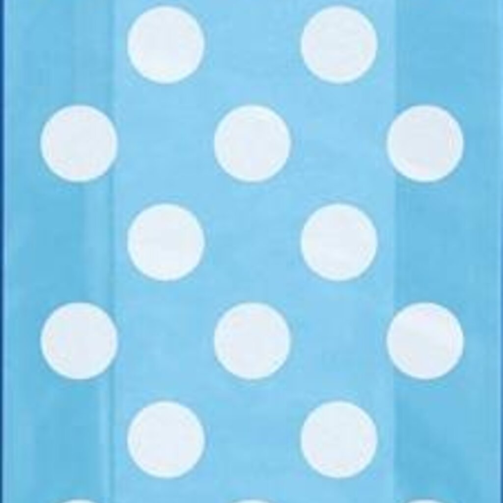 Traktatiezakjes blauw met witte stippen 20 x