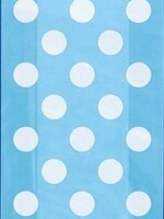 Traktatiezakjes blauw met witte stippen 20 x