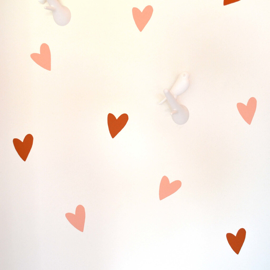 Muursticker hart peach en roest