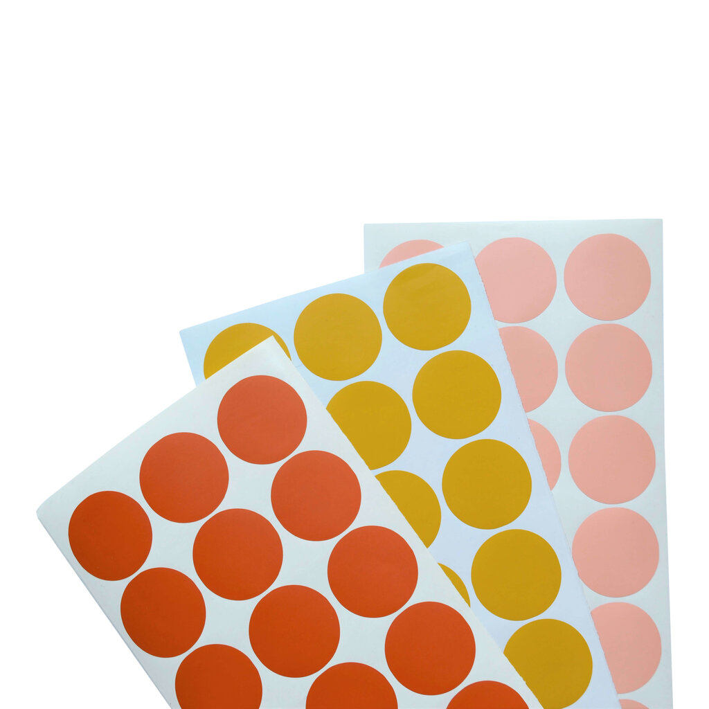 Muursticker stip peach, roest en mosterd