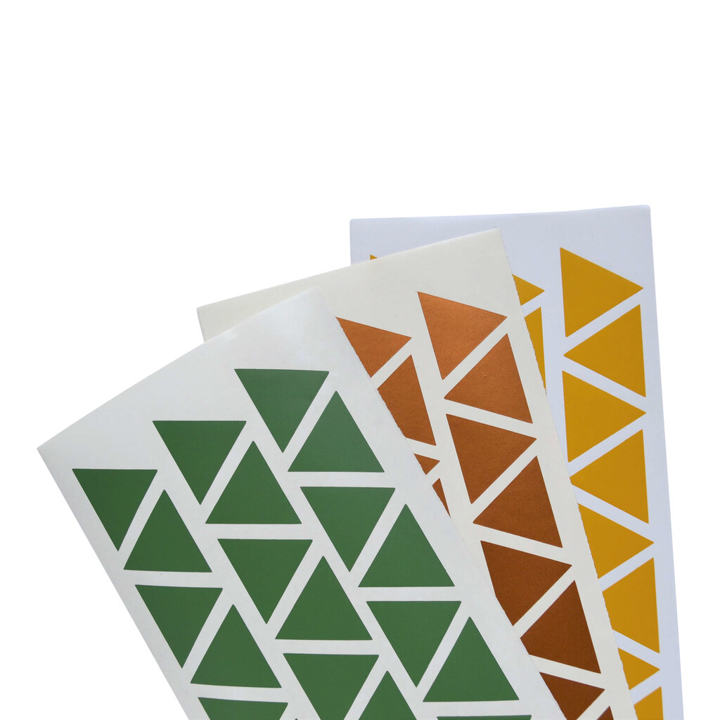 Muursticker triangle koper, mosterd en groen