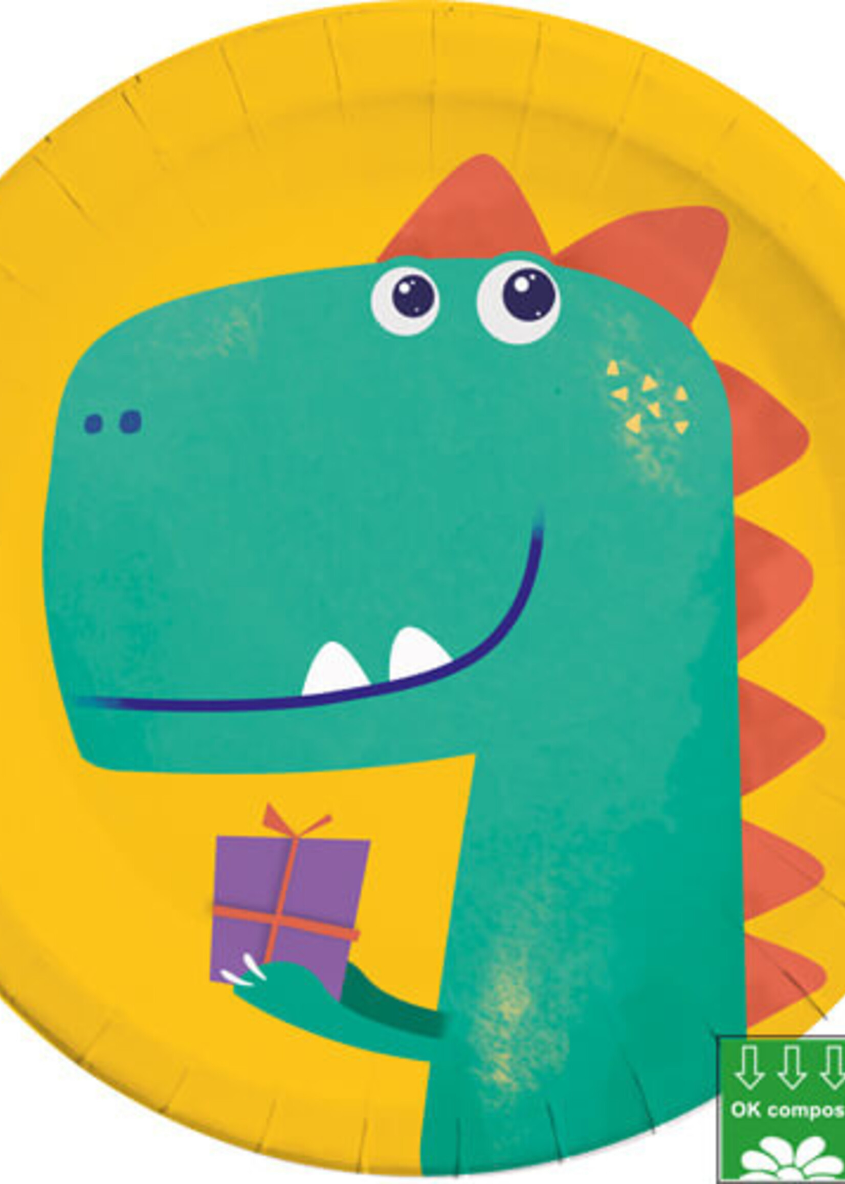 Dino bordjes geel (8x)