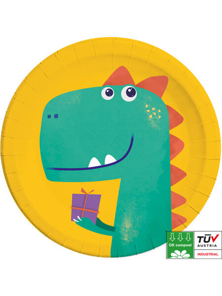 Dino bordjes geel (8x)