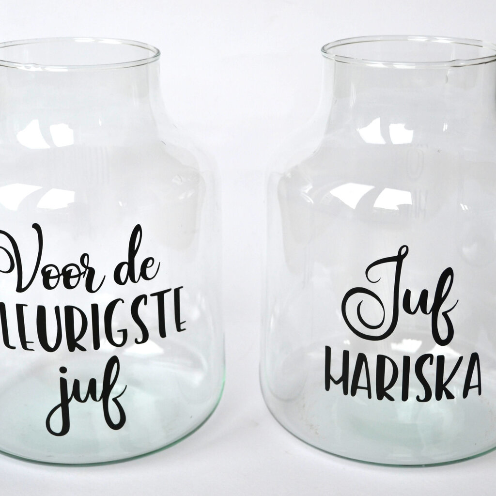 Sticker 'Voor de fleurigste juf'