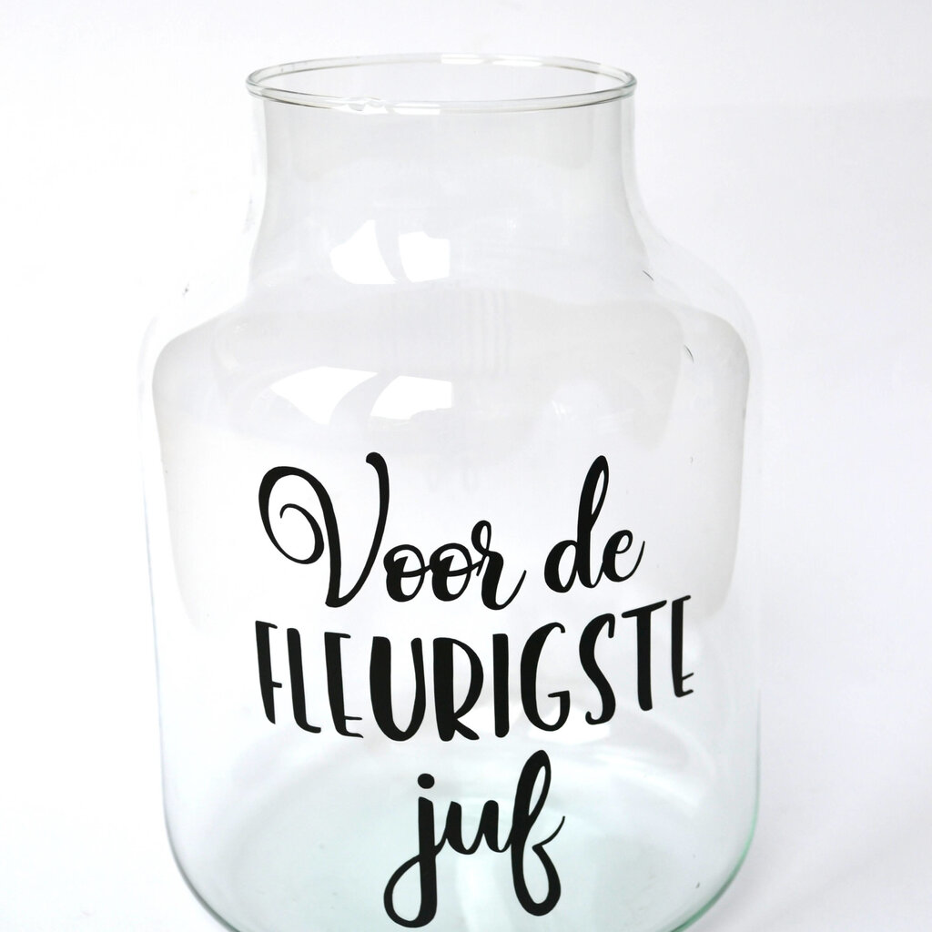 Sticker 'Voor de fleurigste juf'