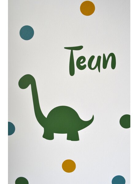 Muursticker dino met naam