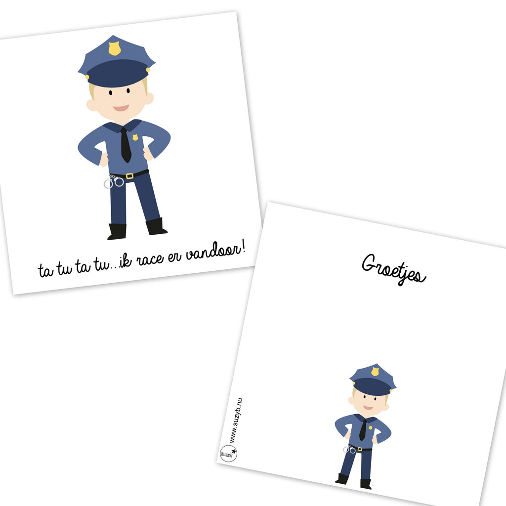 Traktatie kaartjes Politie afscheid 10x