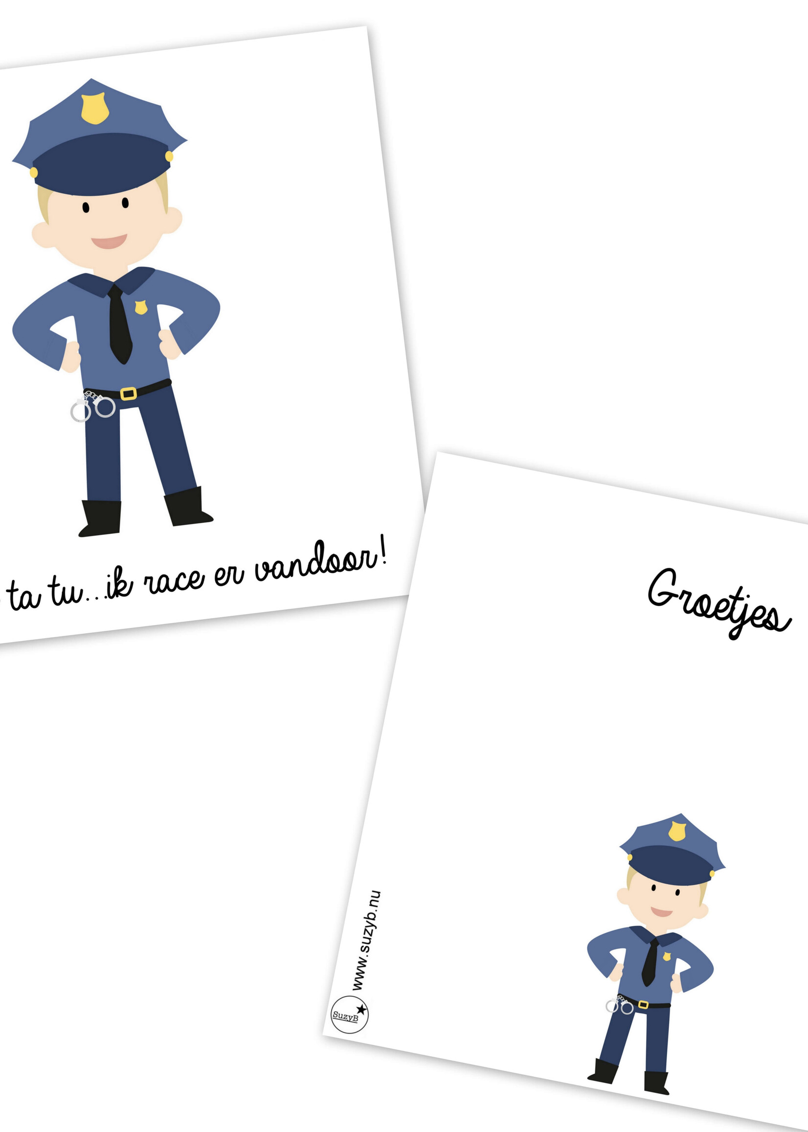 Traktatie kaartjes Politie afscheid 10x