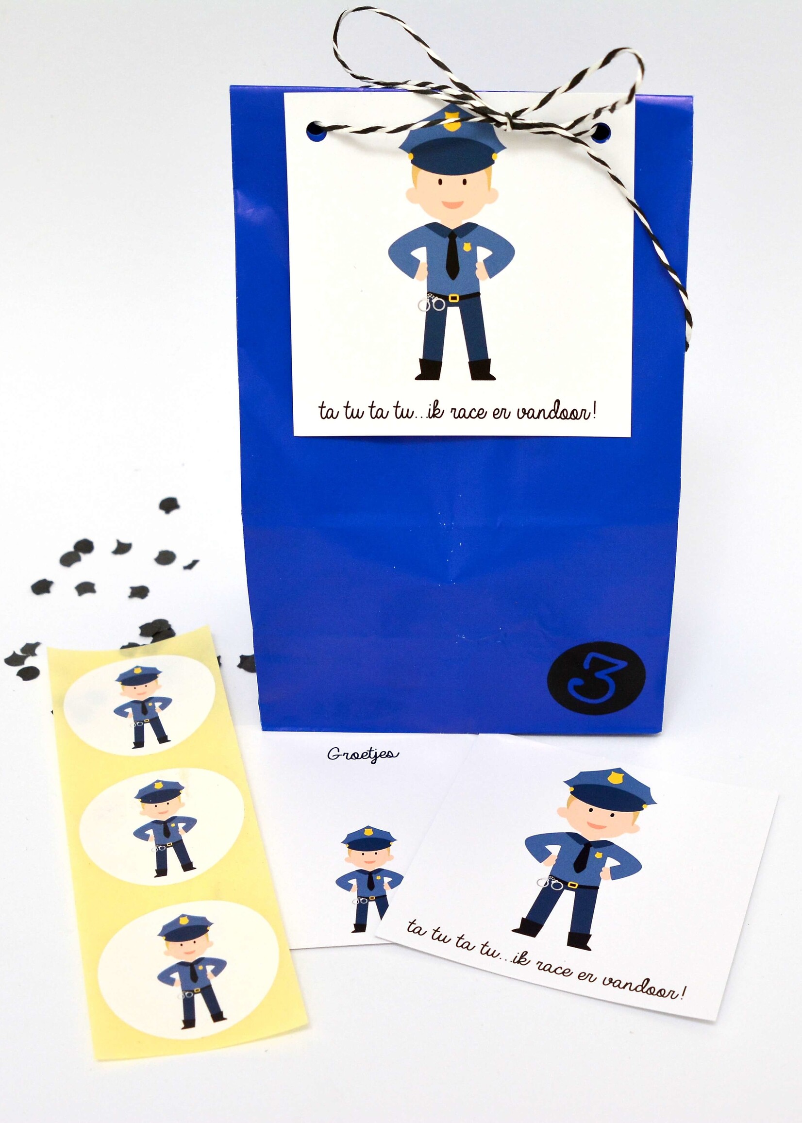 Traktatie kaartjes Politie afscheid 10x