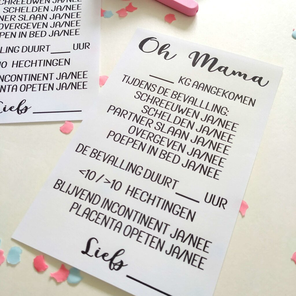 Printable babyshower: Oh mama