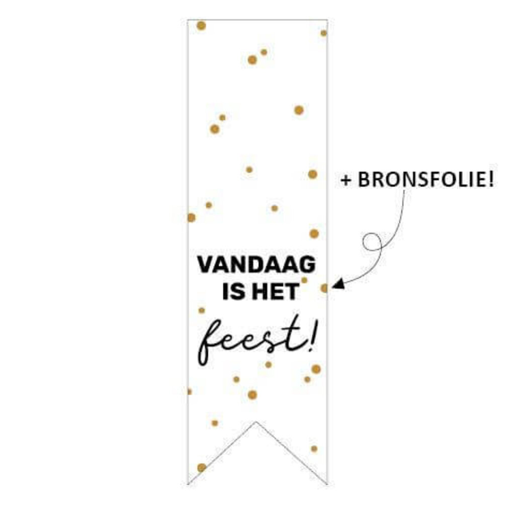 Sluitsticker vaantje - Vandaag is het feest! 5x