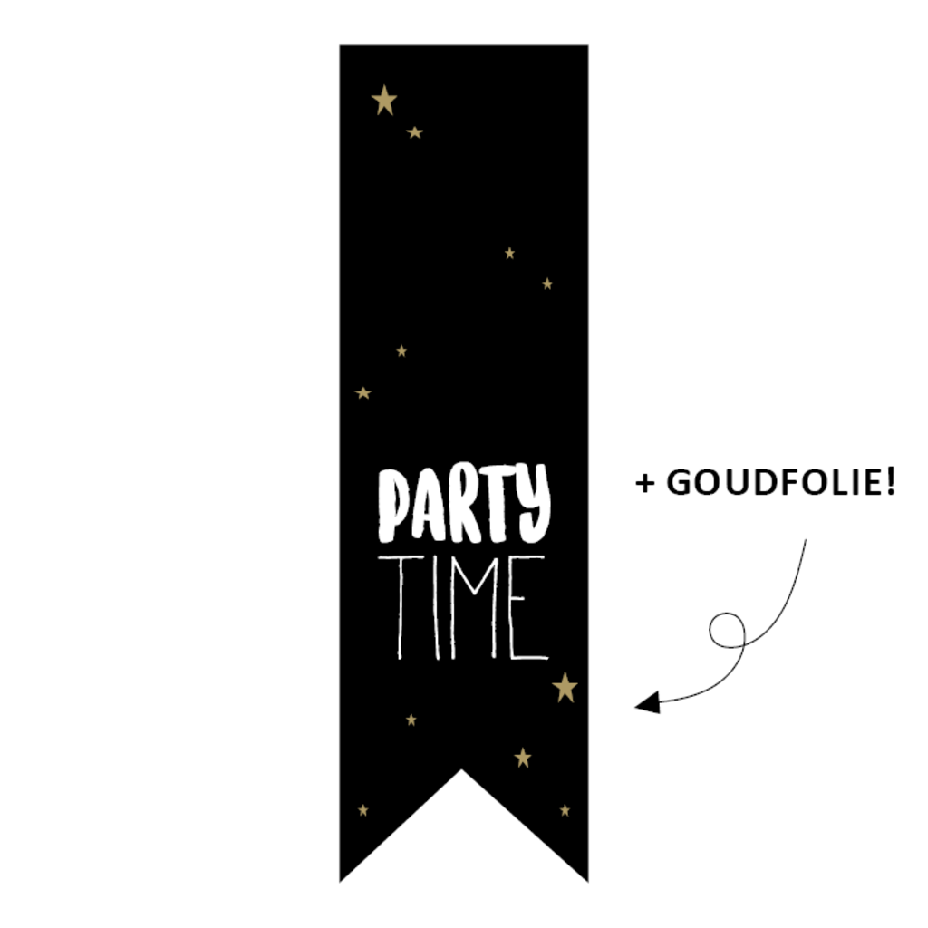 Sluitsticker vaantje - Party time 5x