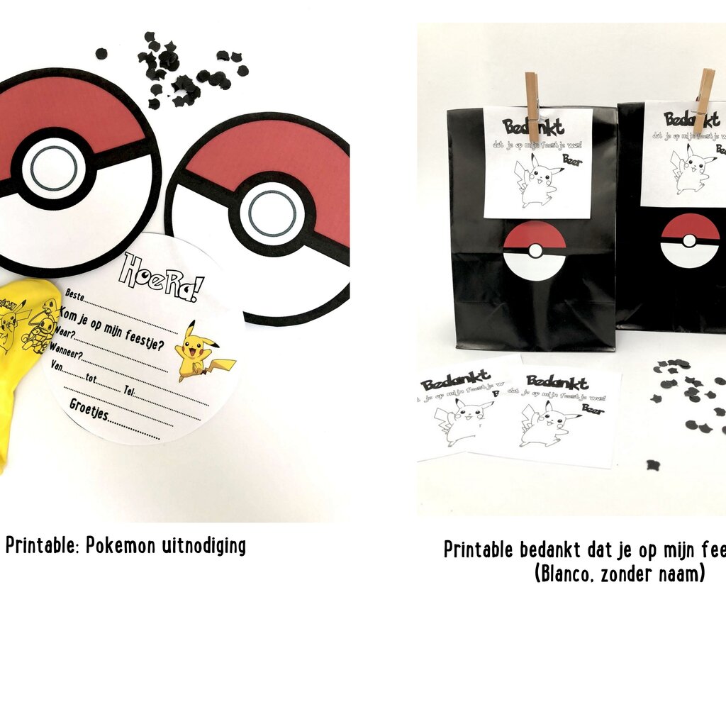 Stickers voor een Pokemon traktatie