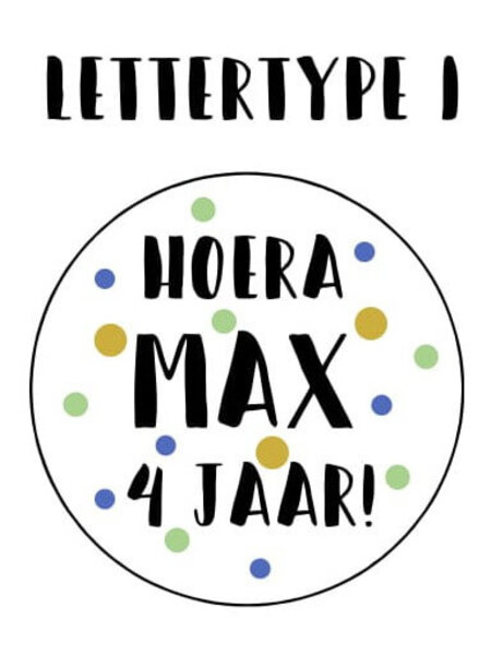 Verjaardagslabels blauw groen mosterd (Printable)
