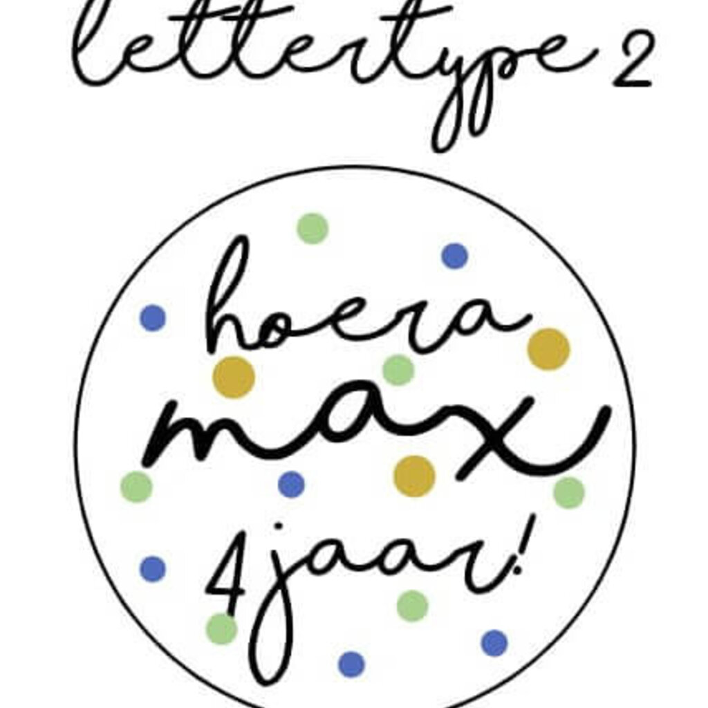 Verjaardagslabels blauw groen mosterd (Printable)